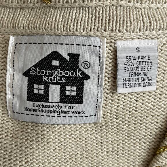 VINTAGE 90s Storybook Knits Heavenly Angels Ugly Christmas Sweater Size Small - Picture 5 of 8